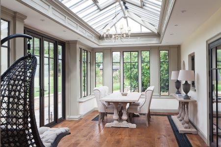 Architectural bronze gives a contemporary twist to a classical glazed orangery in Suffolk