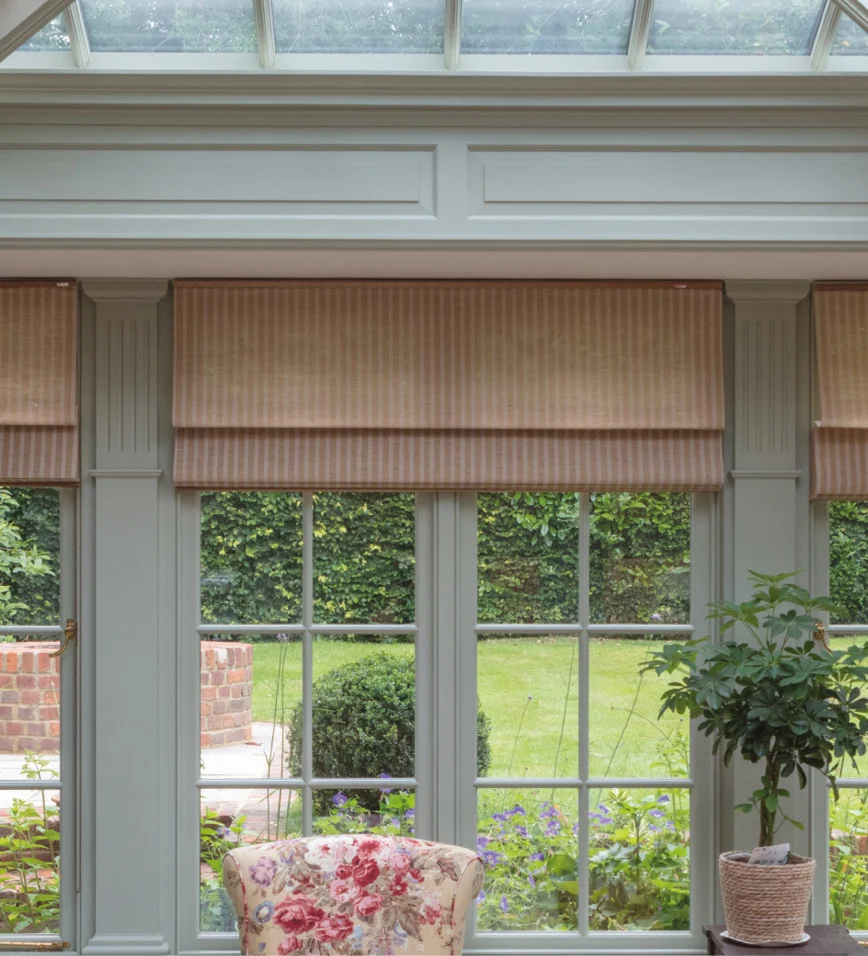 blinds inside orangery extension