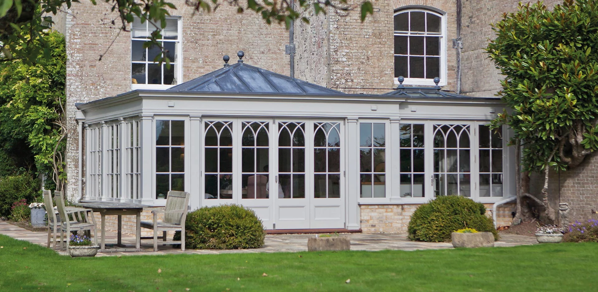 CLose up of Georgian orangery extension