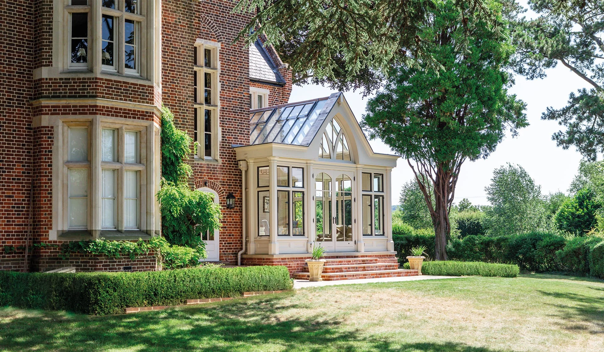 conservatory with bronze windows