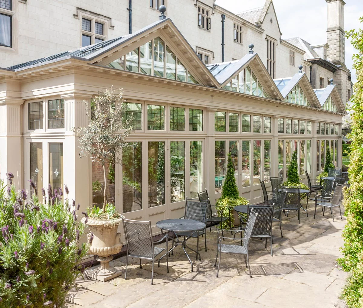 Kitchen orangery with solid roof