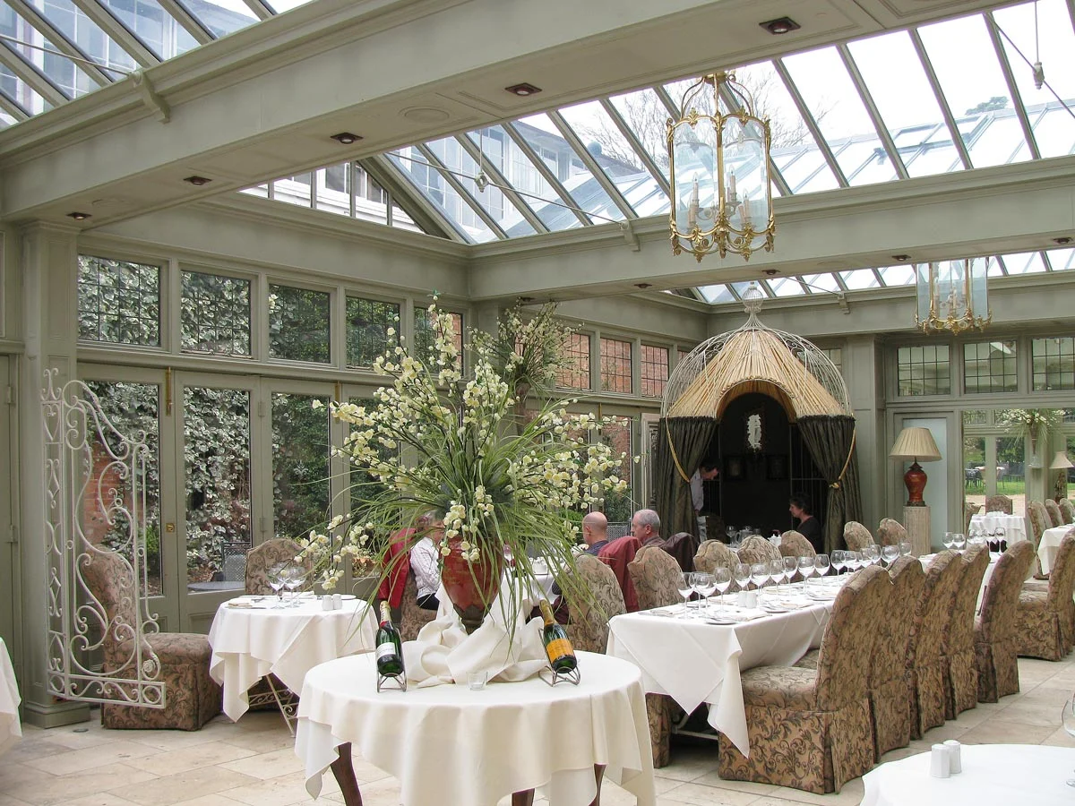 Orangery with a leaf roof