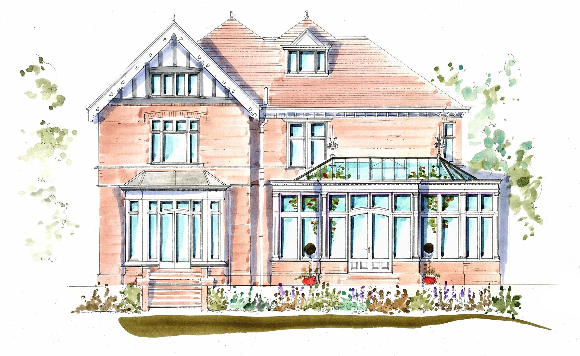 A dual level bespoke orangery with rooflights in a London townhouse