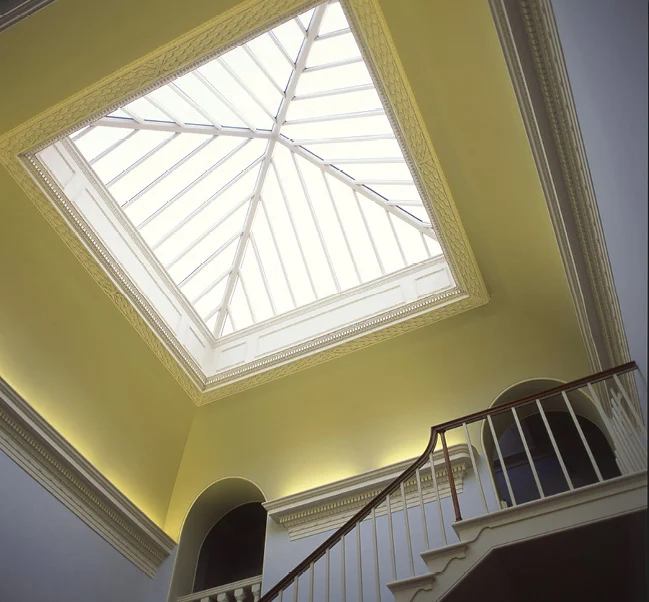 entrance hall with square roof light