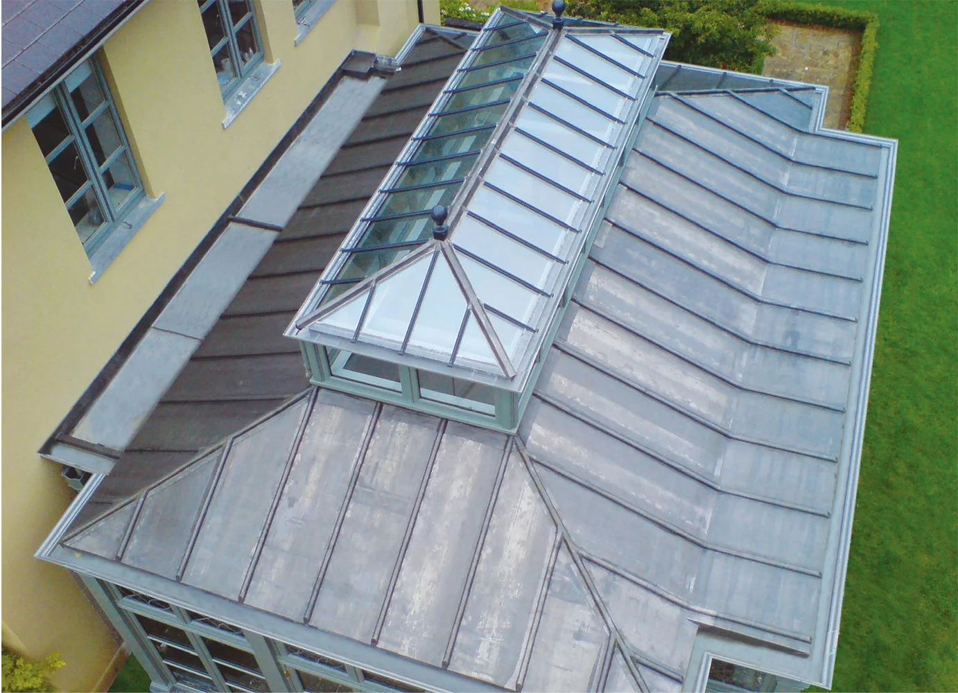 Example of a lead roof on a conservatory
