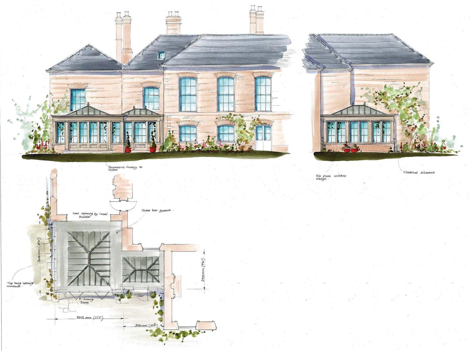Floorplan for Georgian orangery extension