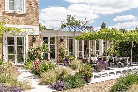 Orangery addition and space that creates the feel of continental living