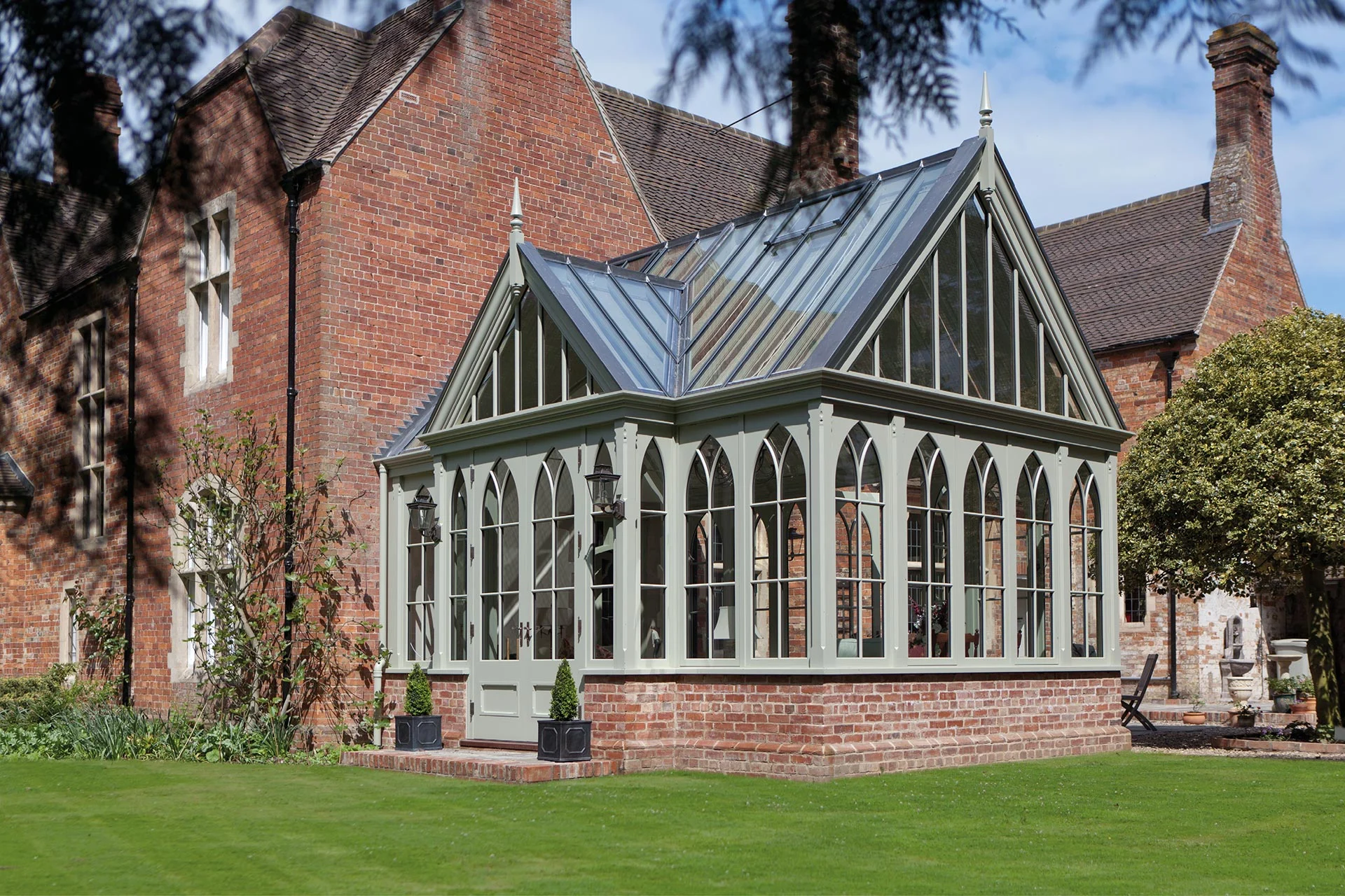 Garden view of bespoke conservatory