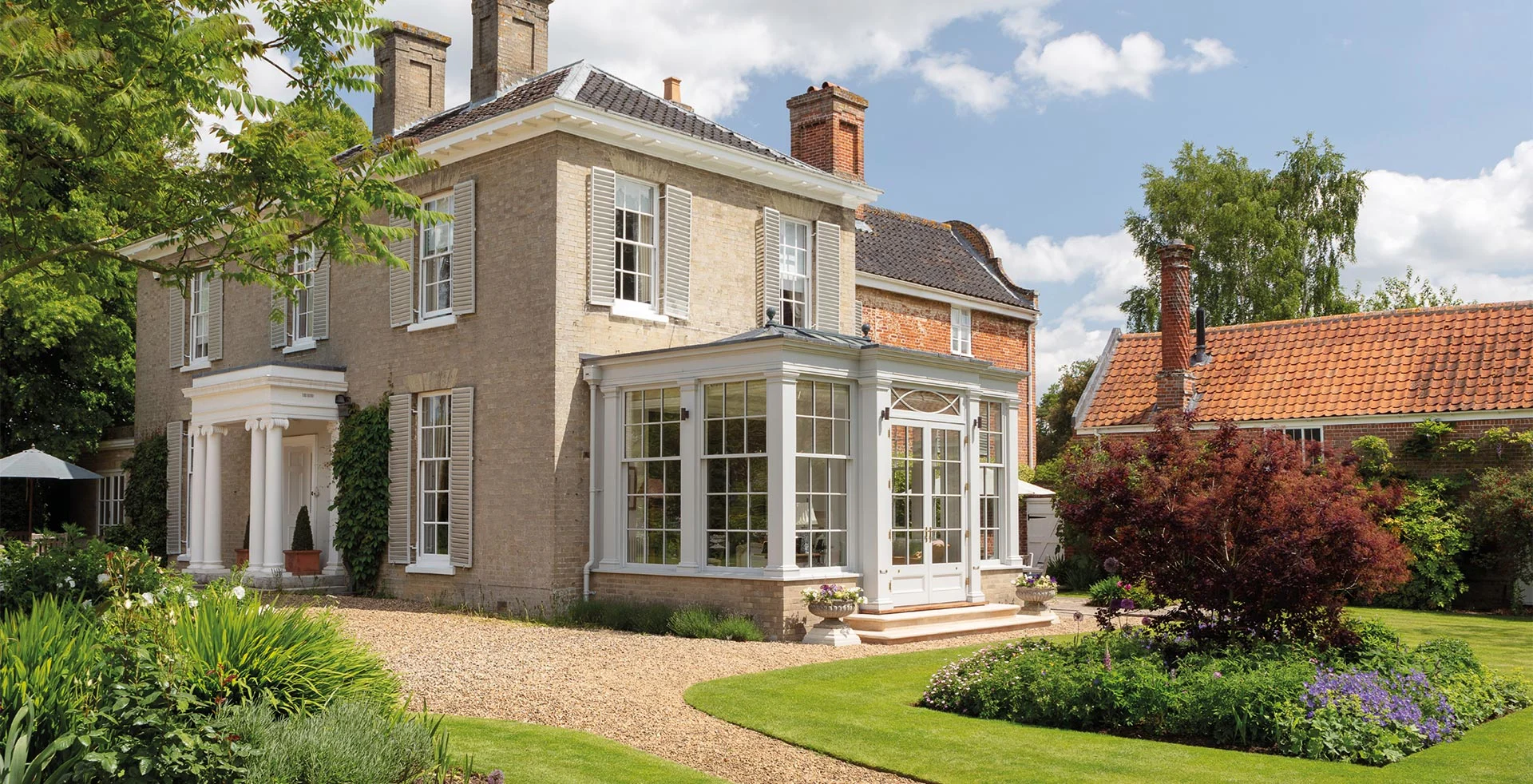 Georgian country home with orangery