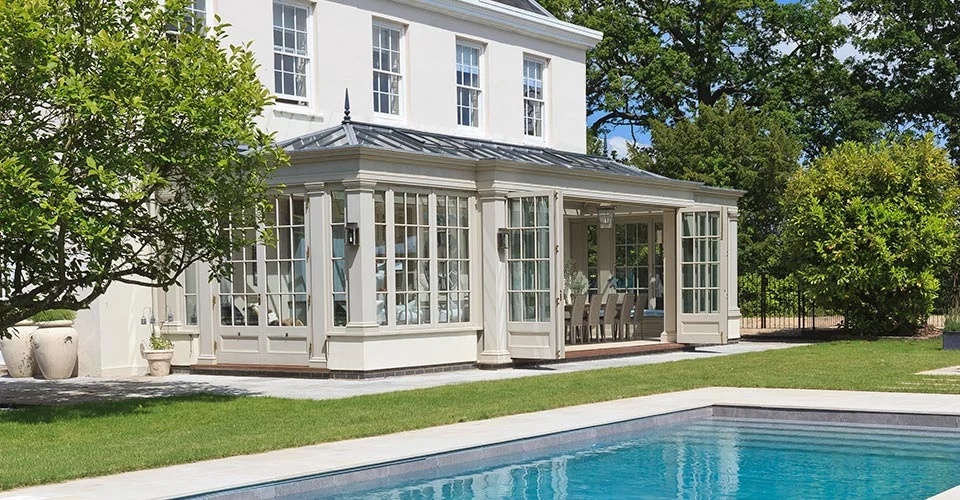 Bespoke Georgian Orangery as a poolhouse