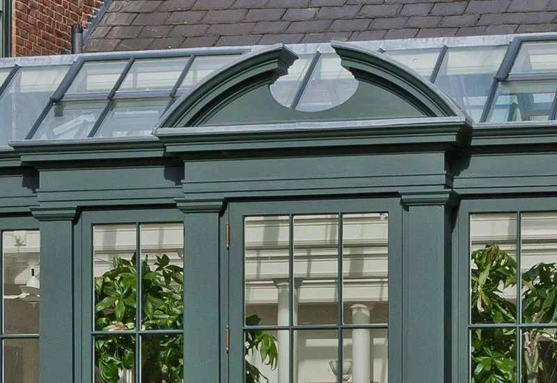 Georgian pediment close up view