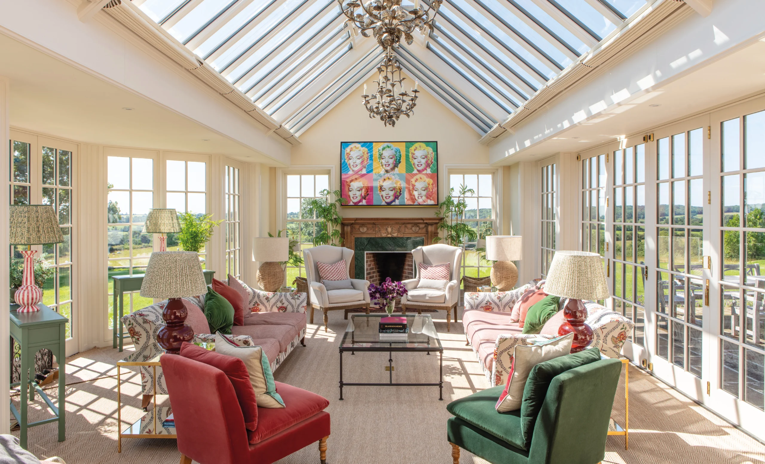 Eight panel glazing bar design
