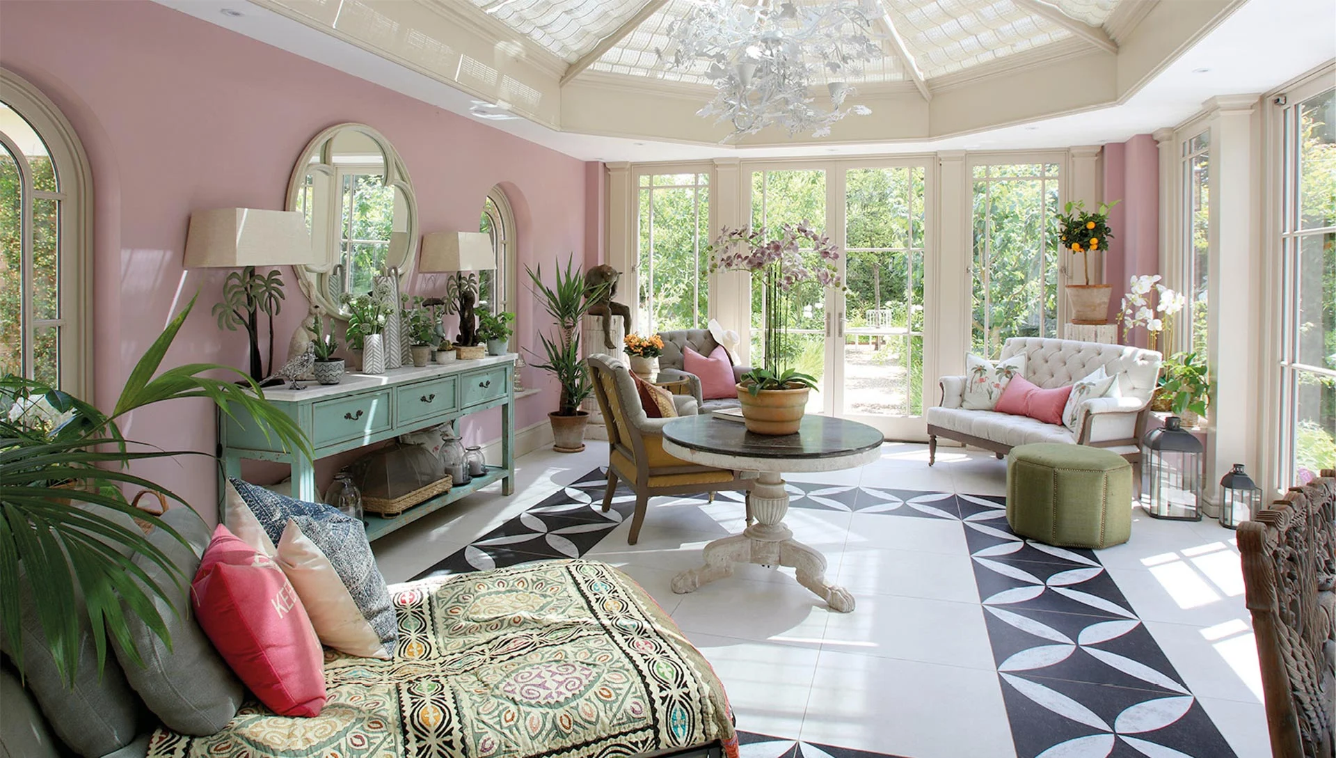 Inside bespoke orangery