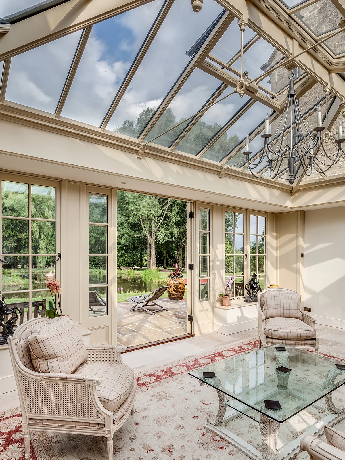 Inside listed orangery extension