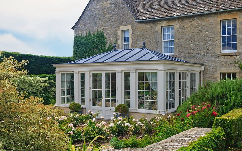 orangery with a solid roof