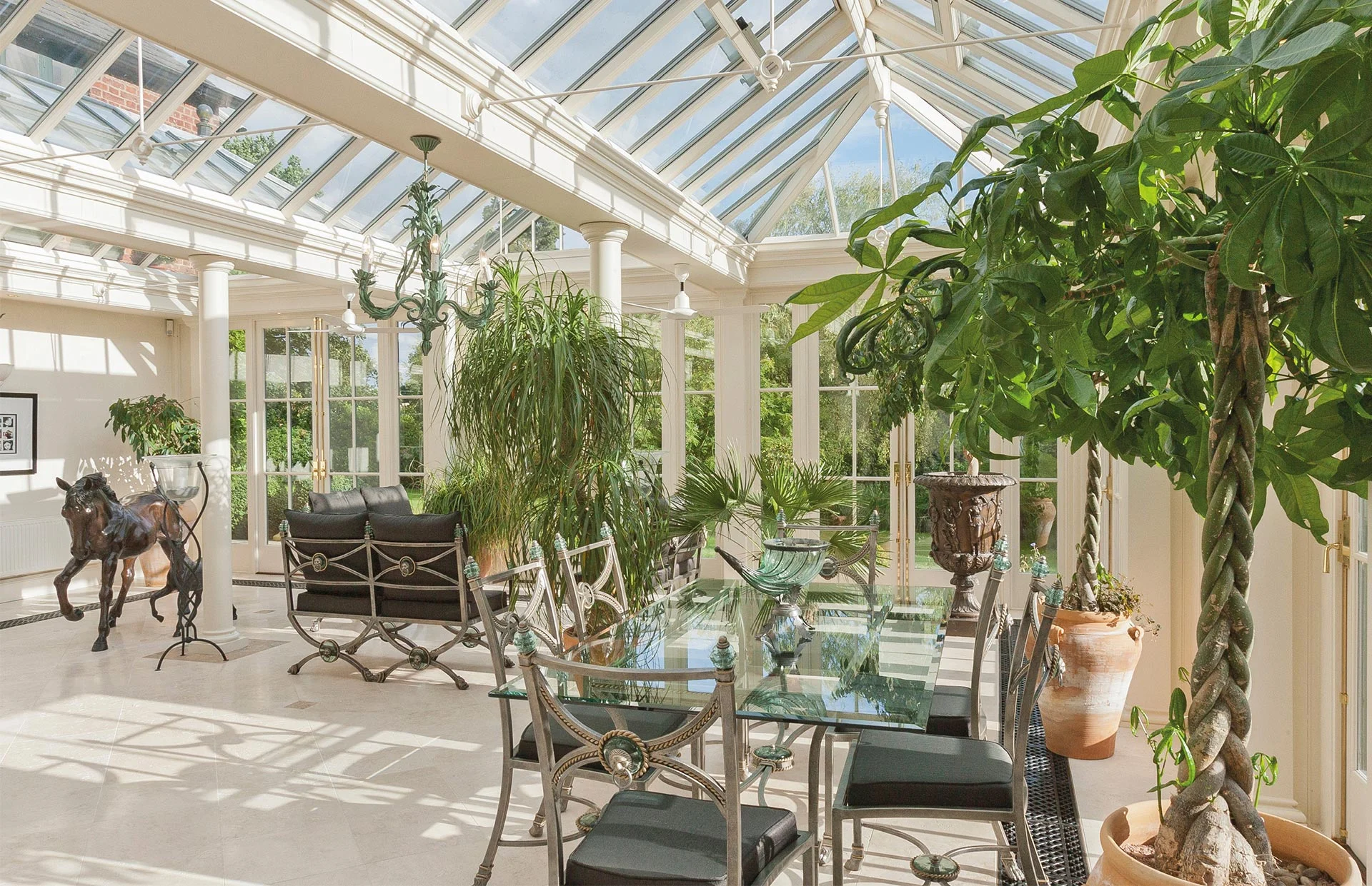 conservatory with bronze windows