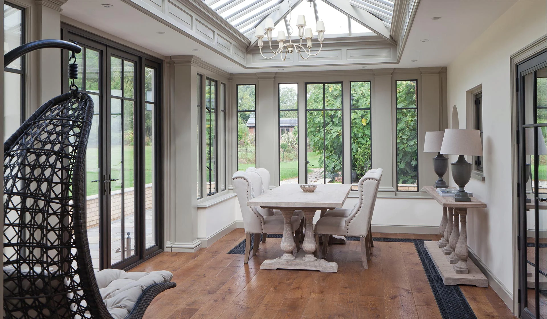 conservatory with bronze windows
