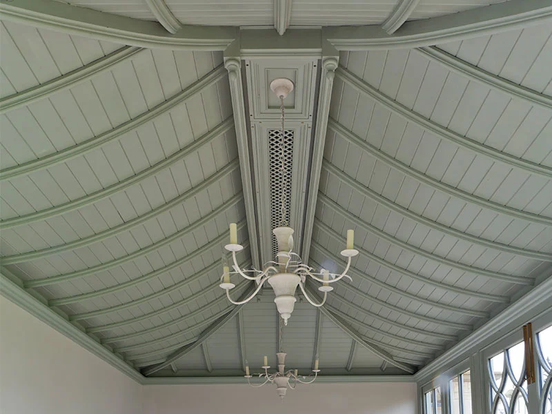 underside of the roof with timber trimming