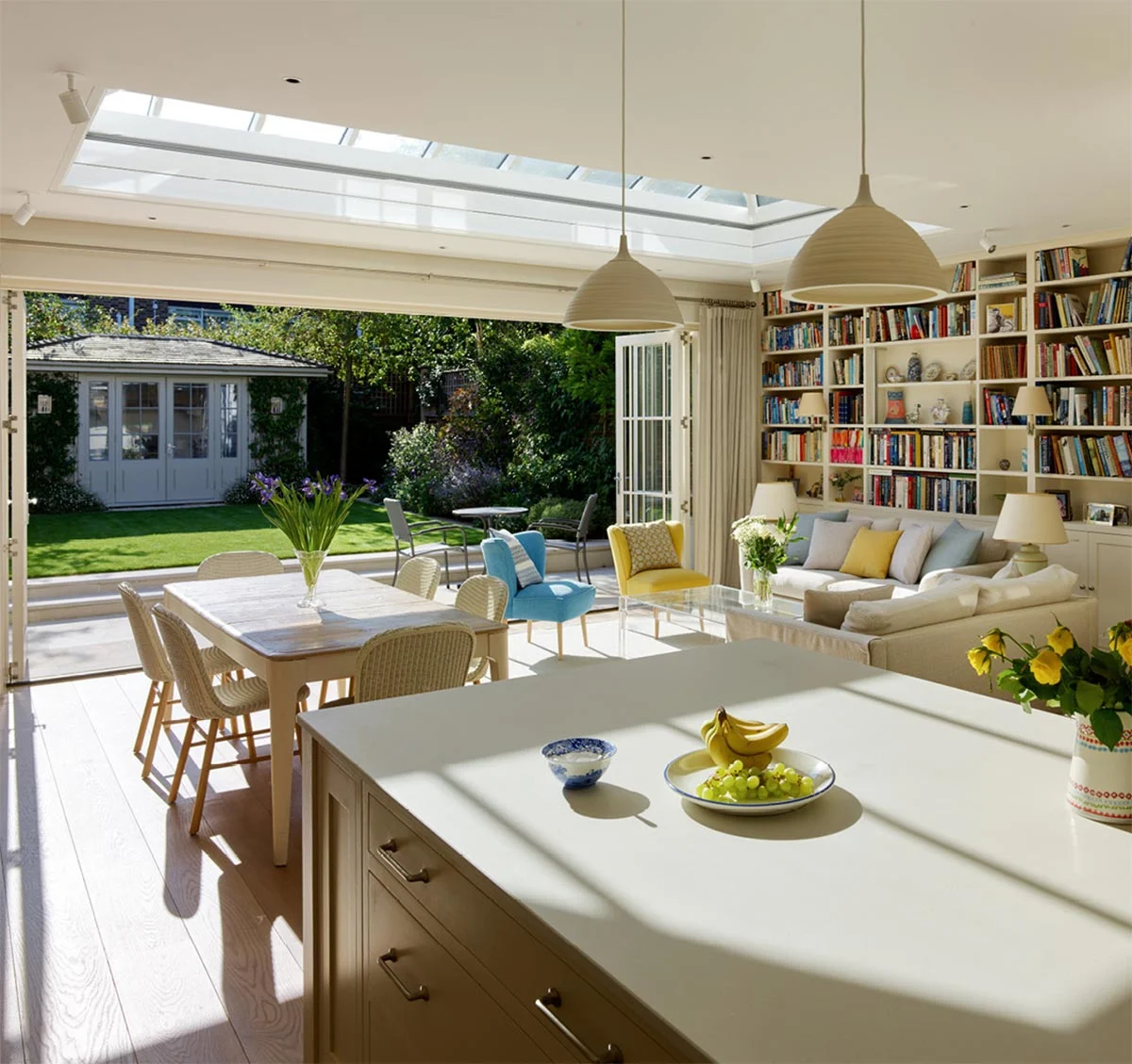 Kitchen orangery leading out to the garden