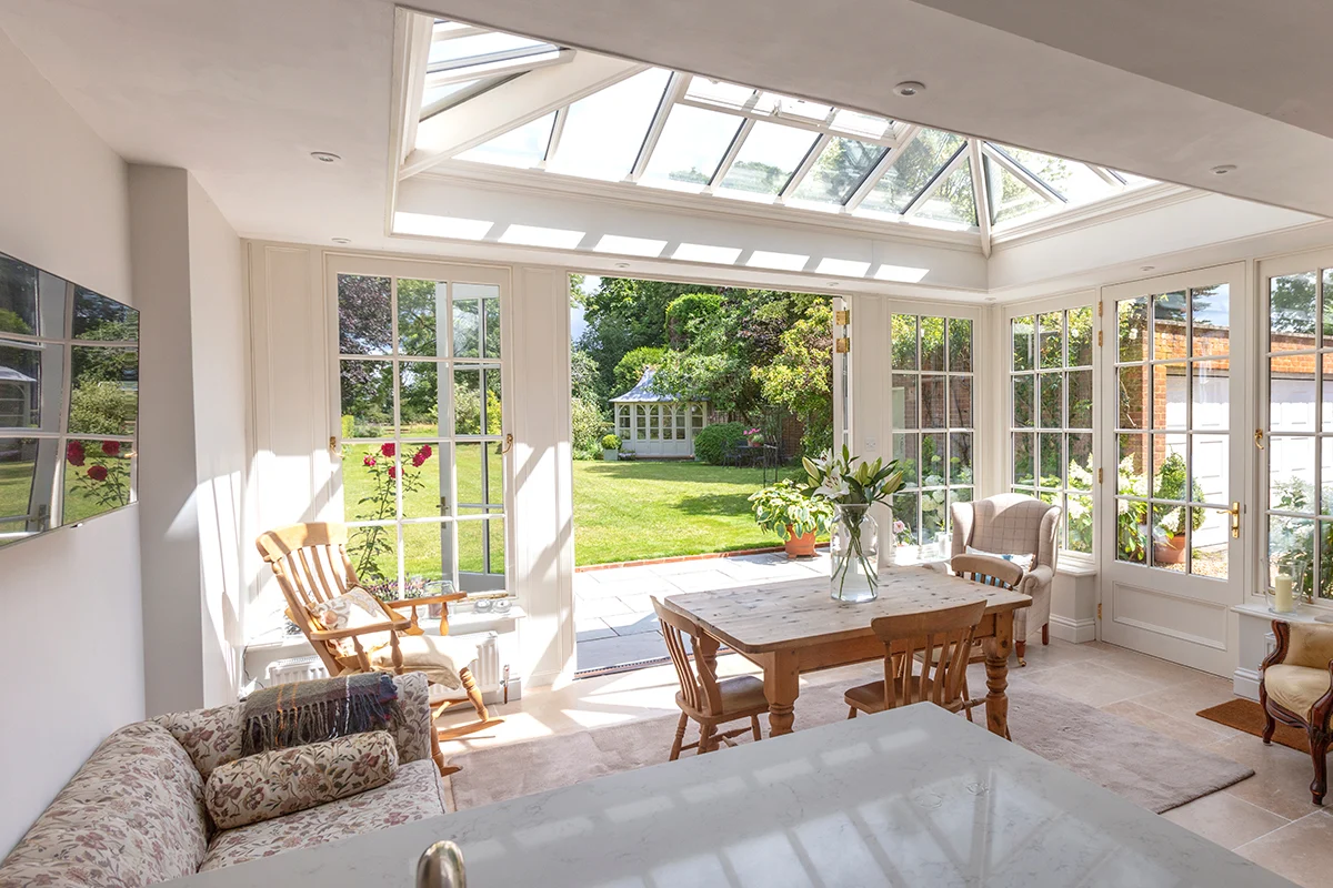 Kitchen orangery on listed house