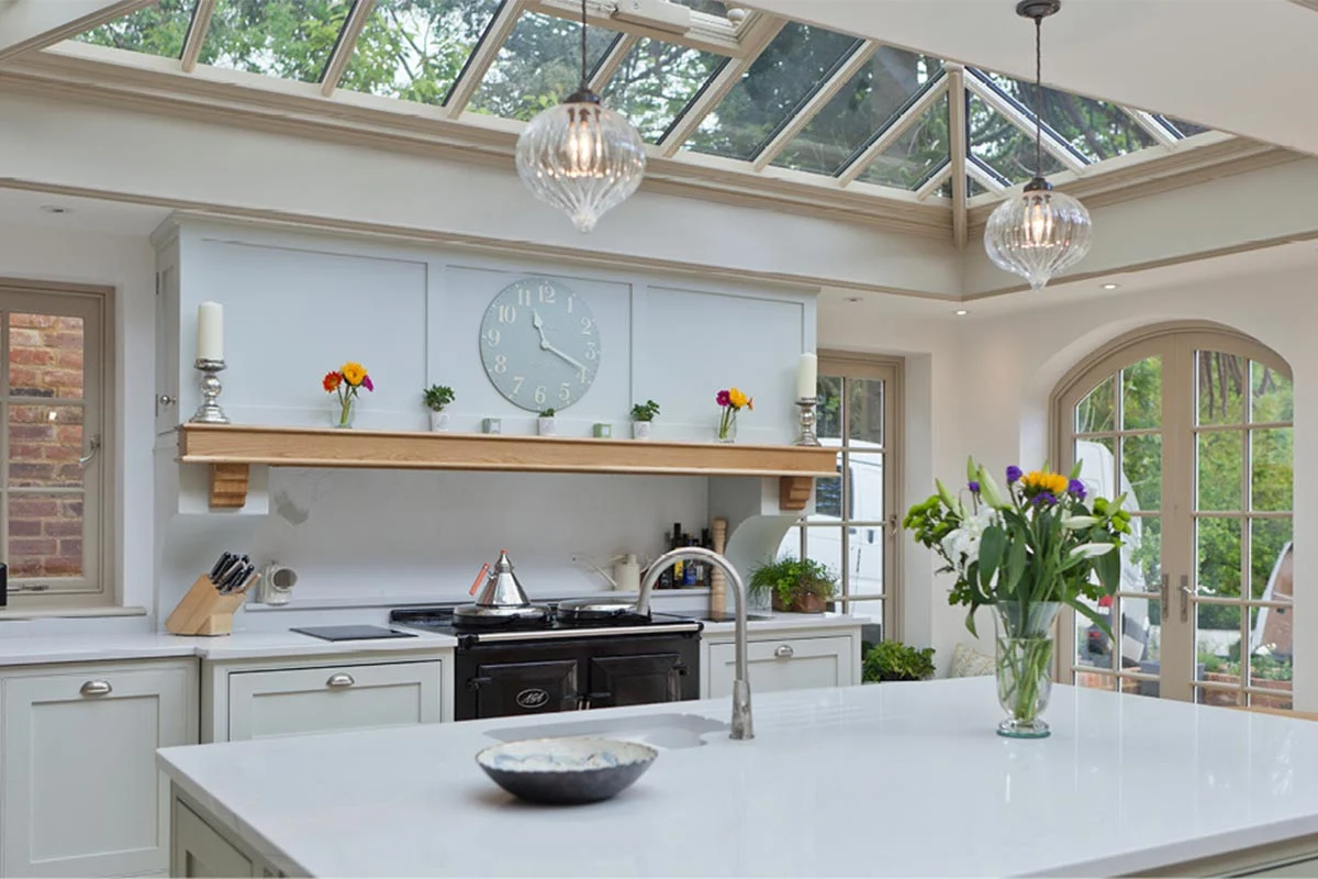 Kitchen orangery with a perfect cooking station area