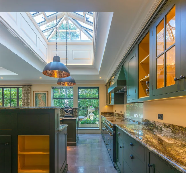 kitchen with roof lantern