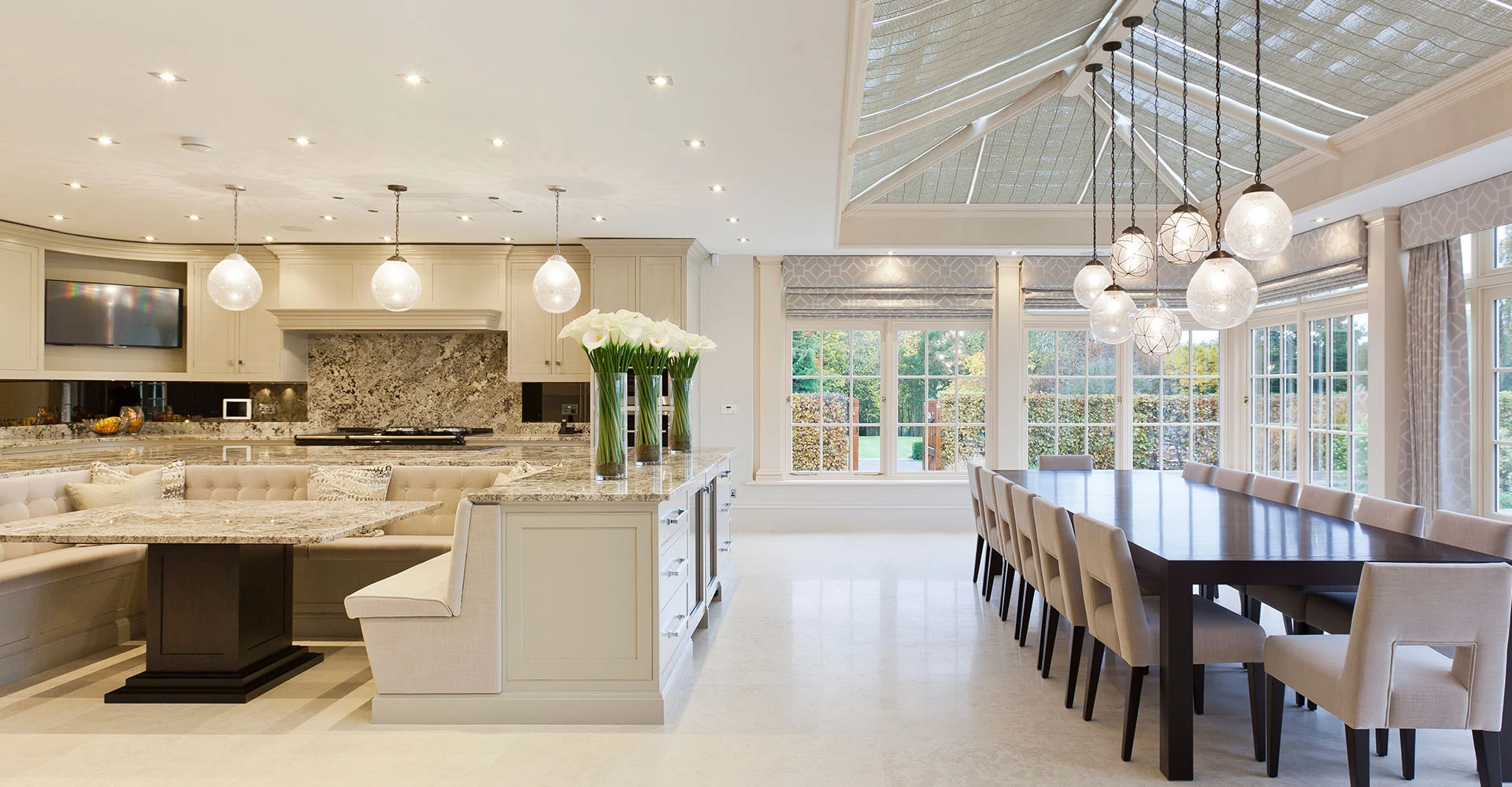 Large kitchen extension with orangery