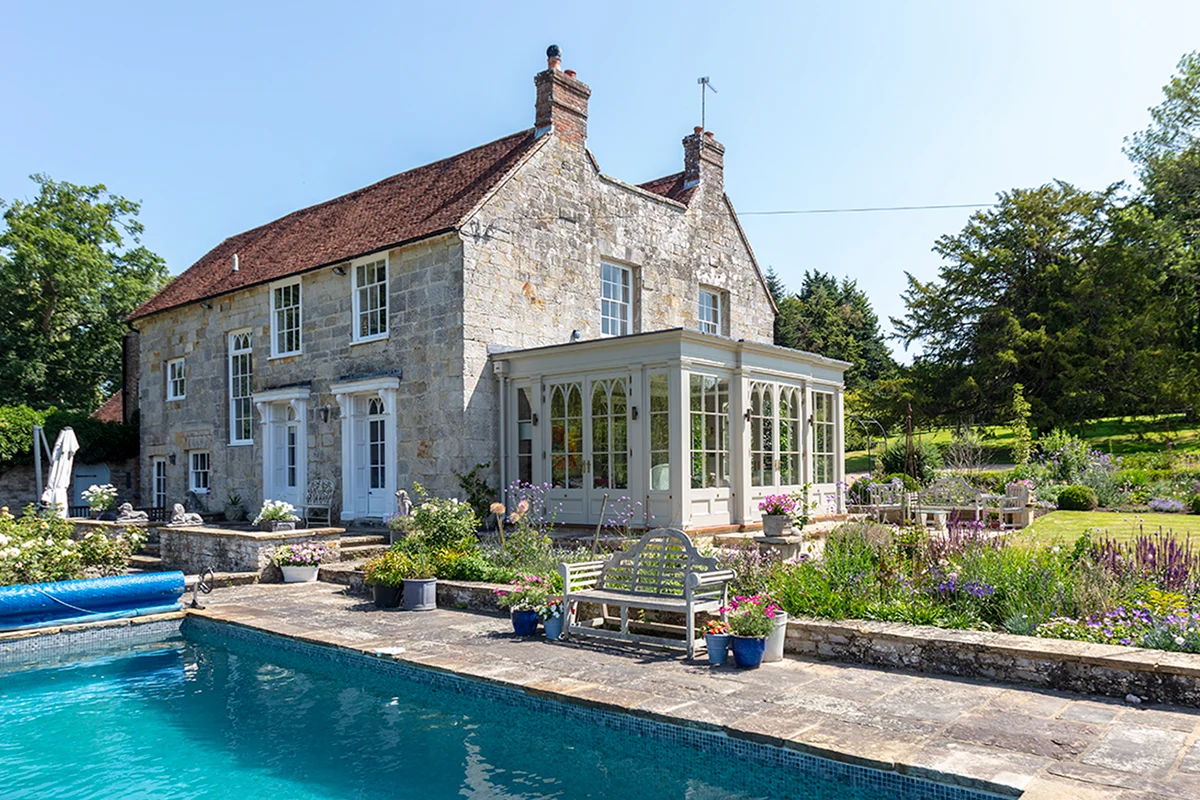 Listed property with flat roof extension