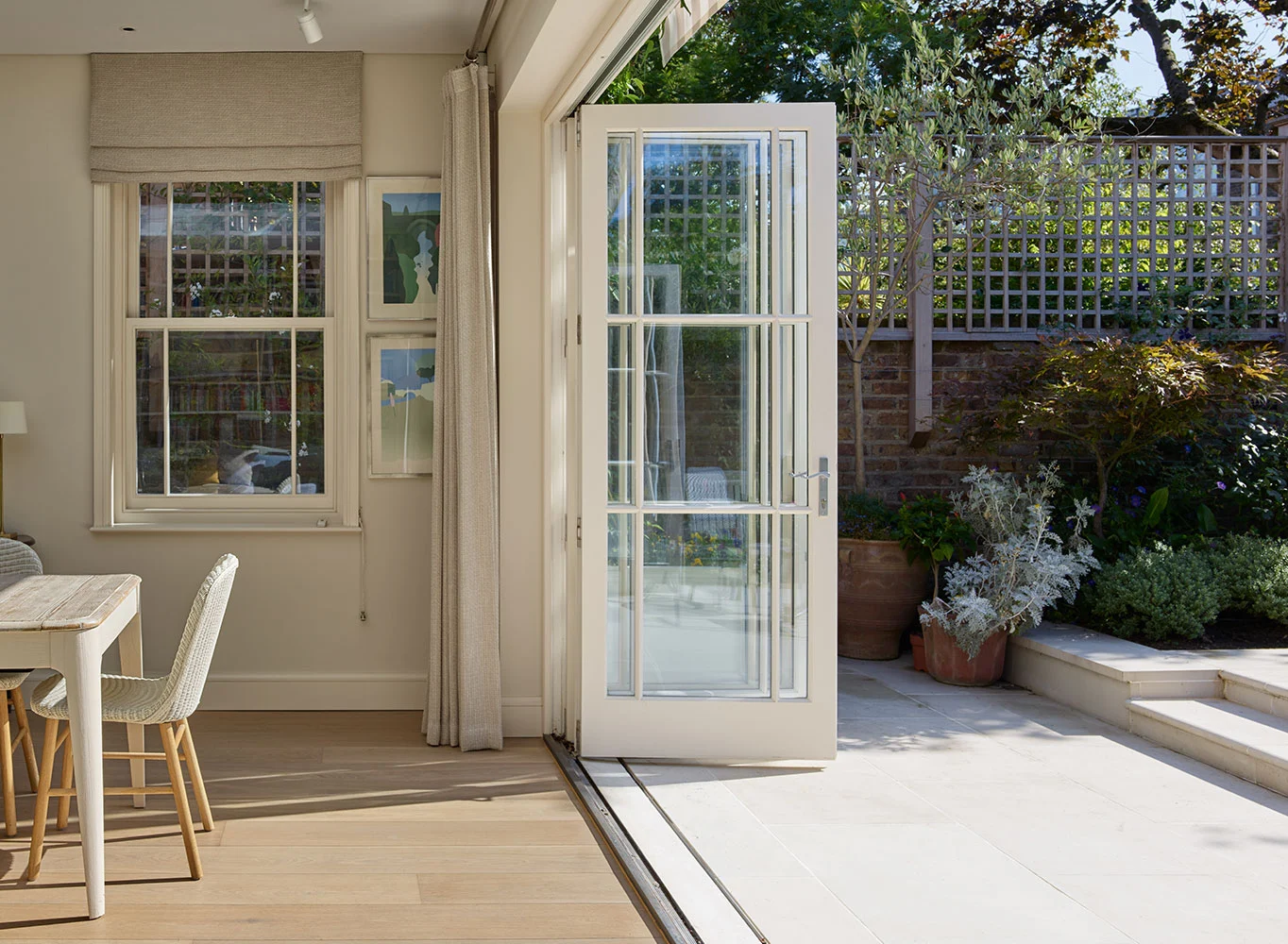 Orangery with open bifold doors