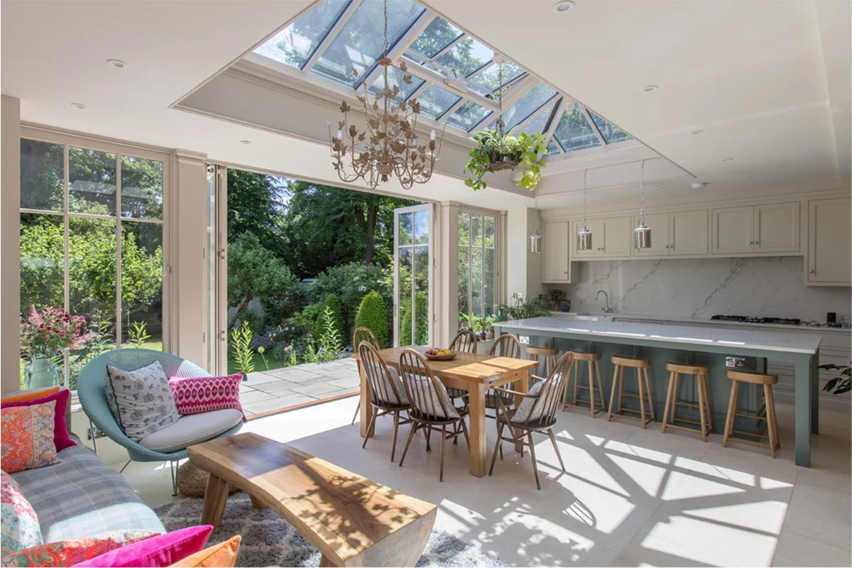 Open plan kitchen orangery extension