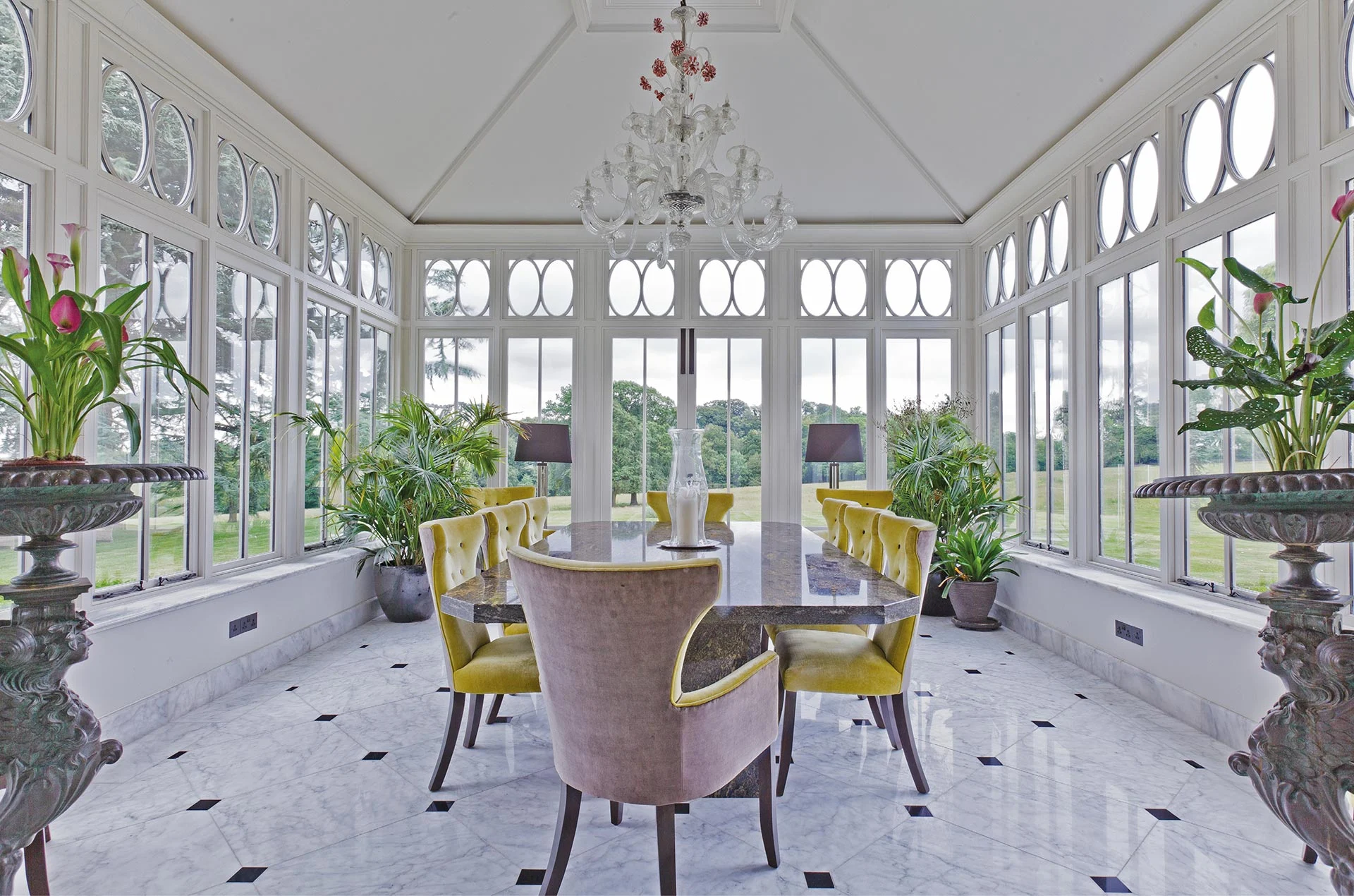 conservatory with bronze windows