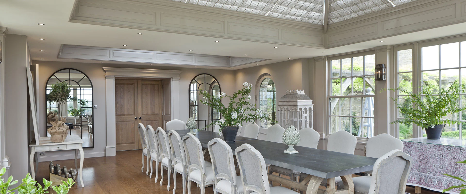 Orangery dining room with two rooflights