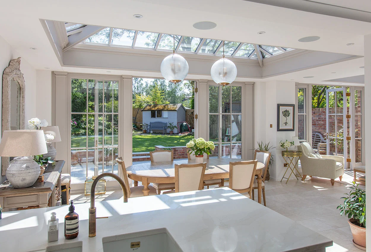 Orangery extension from an existing kitchen