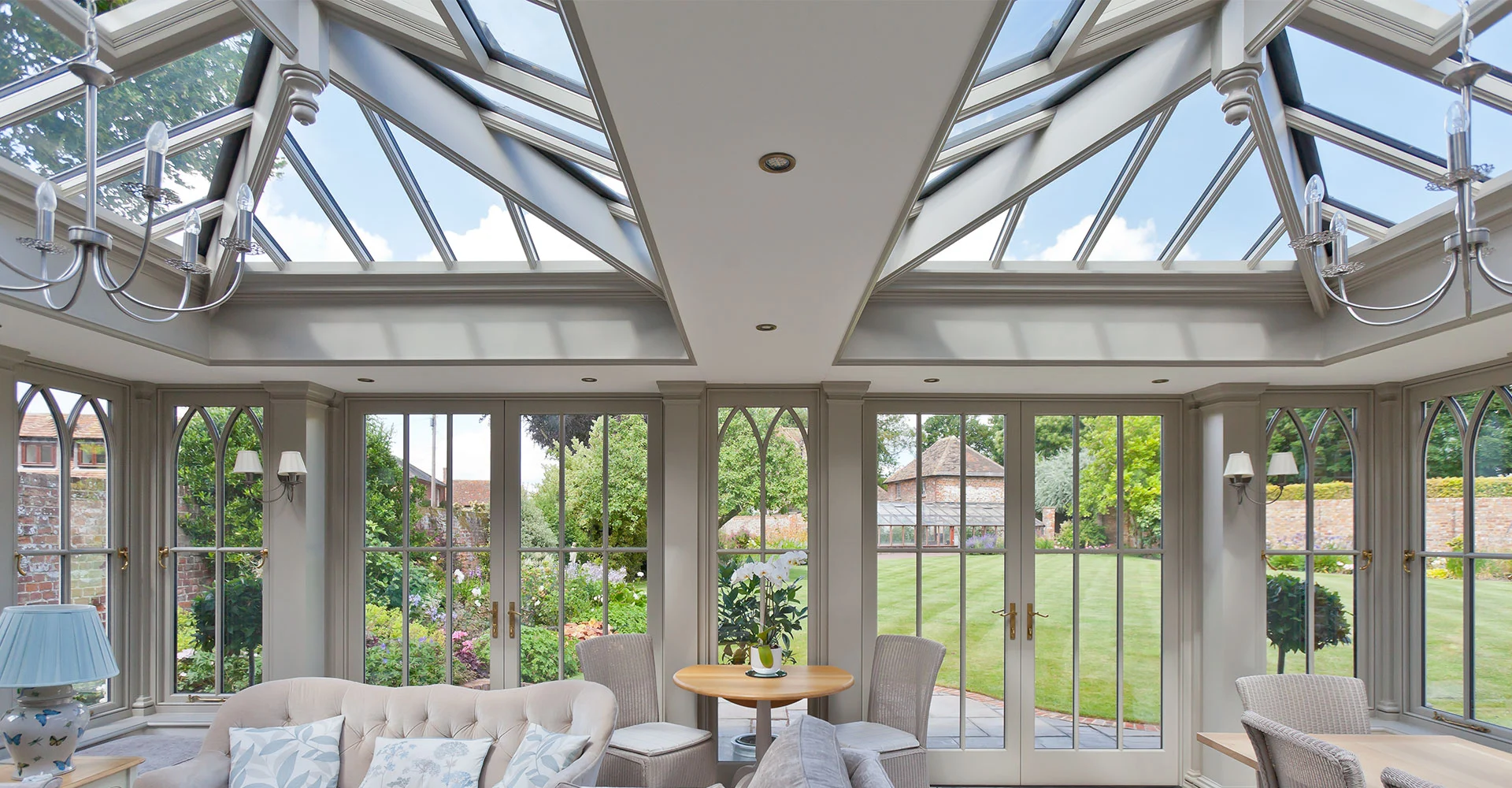 Orangery with twin roof lantern design