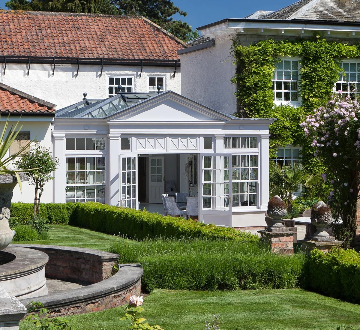 Example of an orangery with a glazed roof