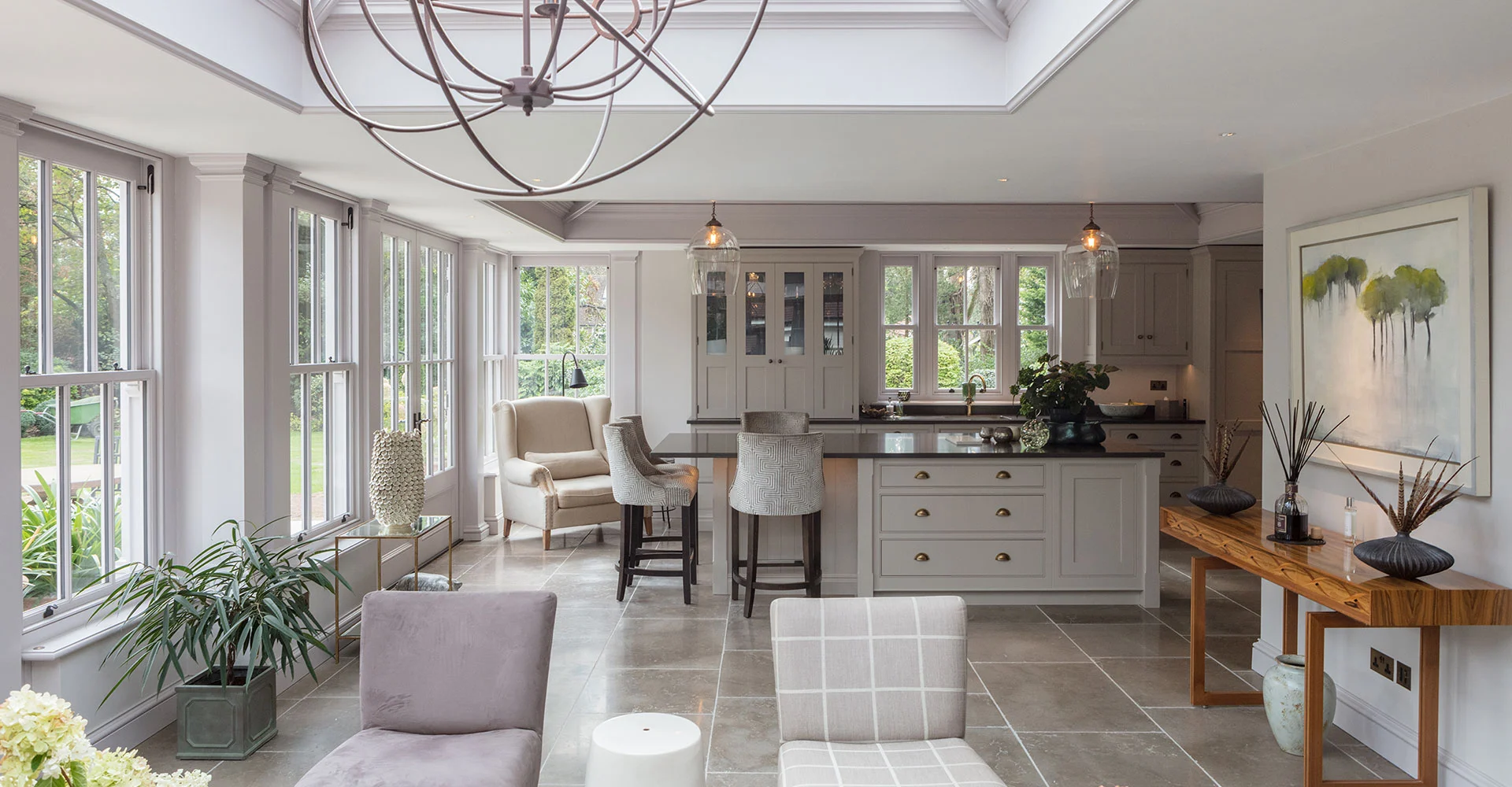 Orangery with a solid roof