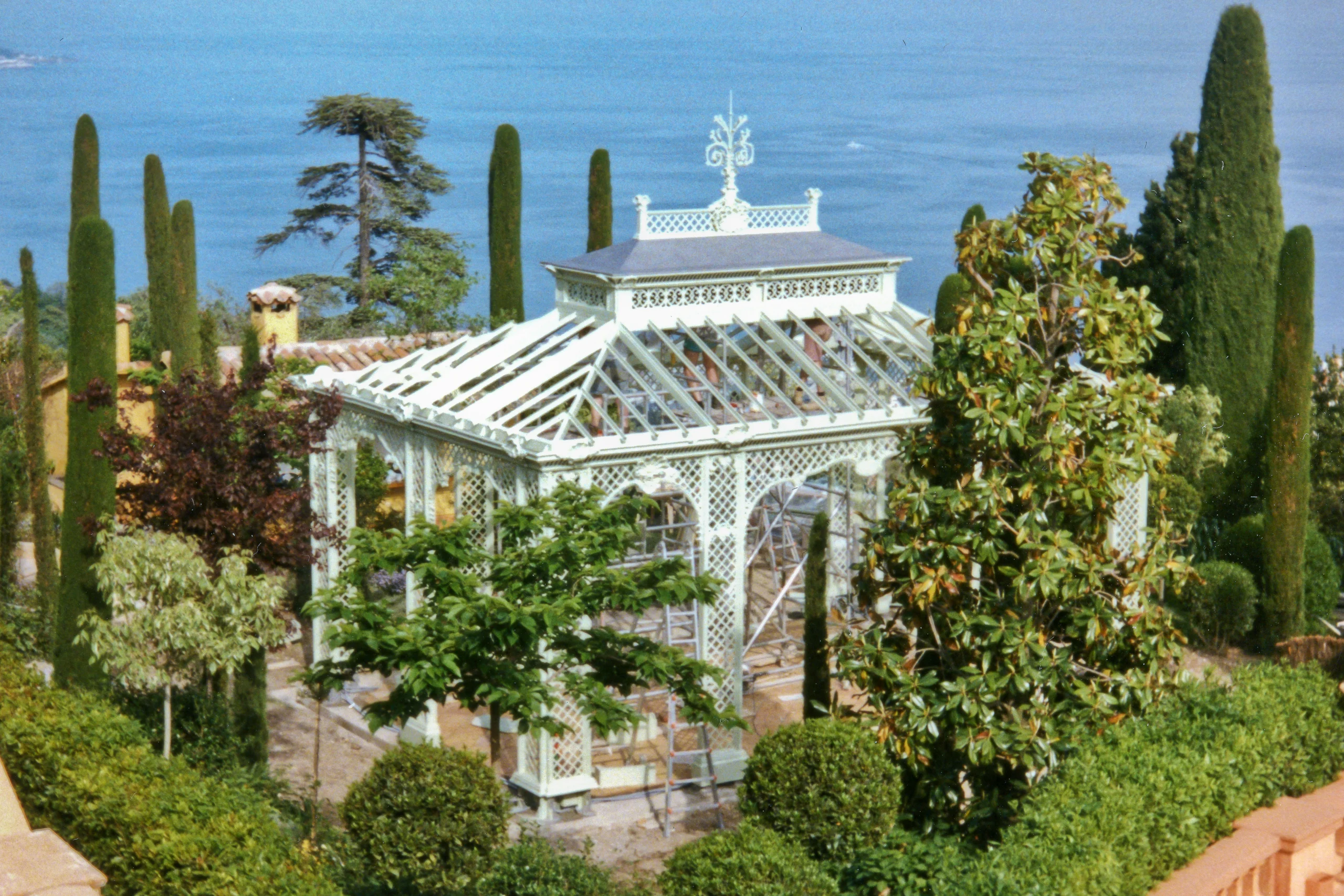 Metal windows in a conservatory