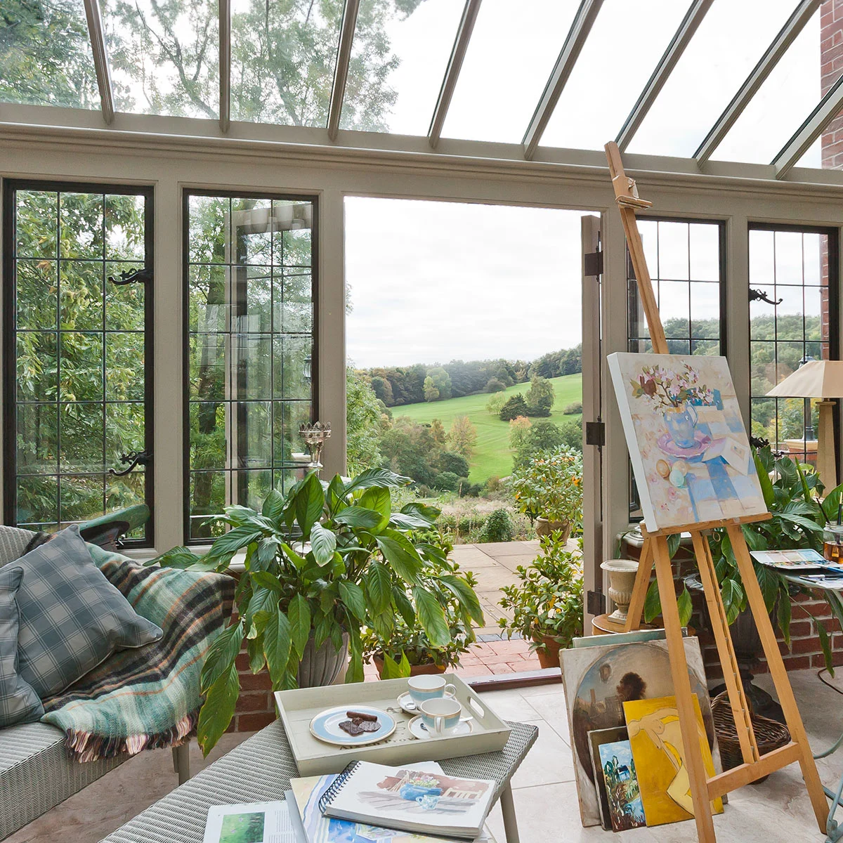 Interior of small conservatory