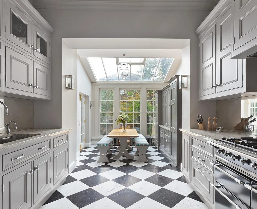 Small open-plan kitchen conservatory example