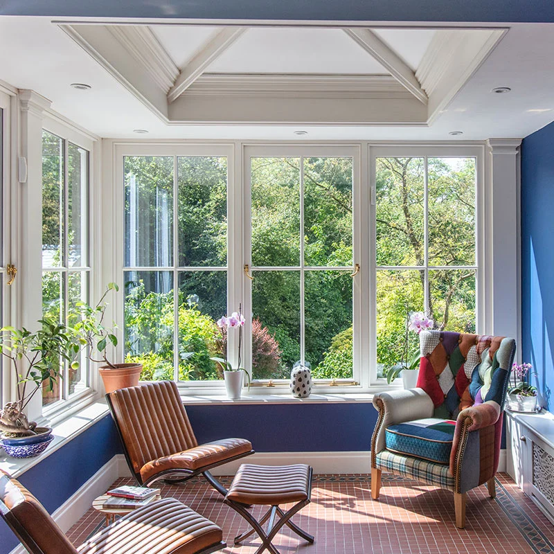 Dining room conservatory with solid roof