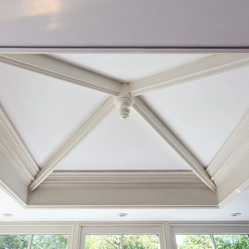 Dining room conservatory with solid roof