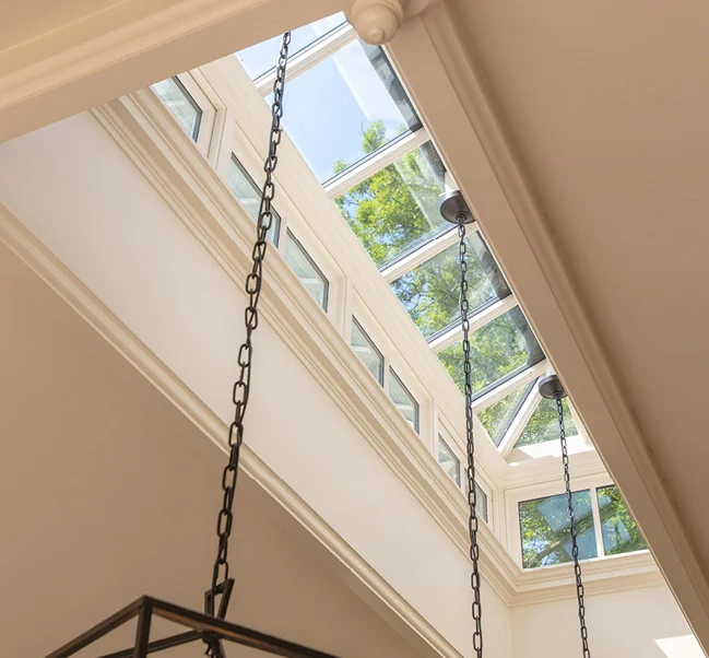 solid roof with lantern inside