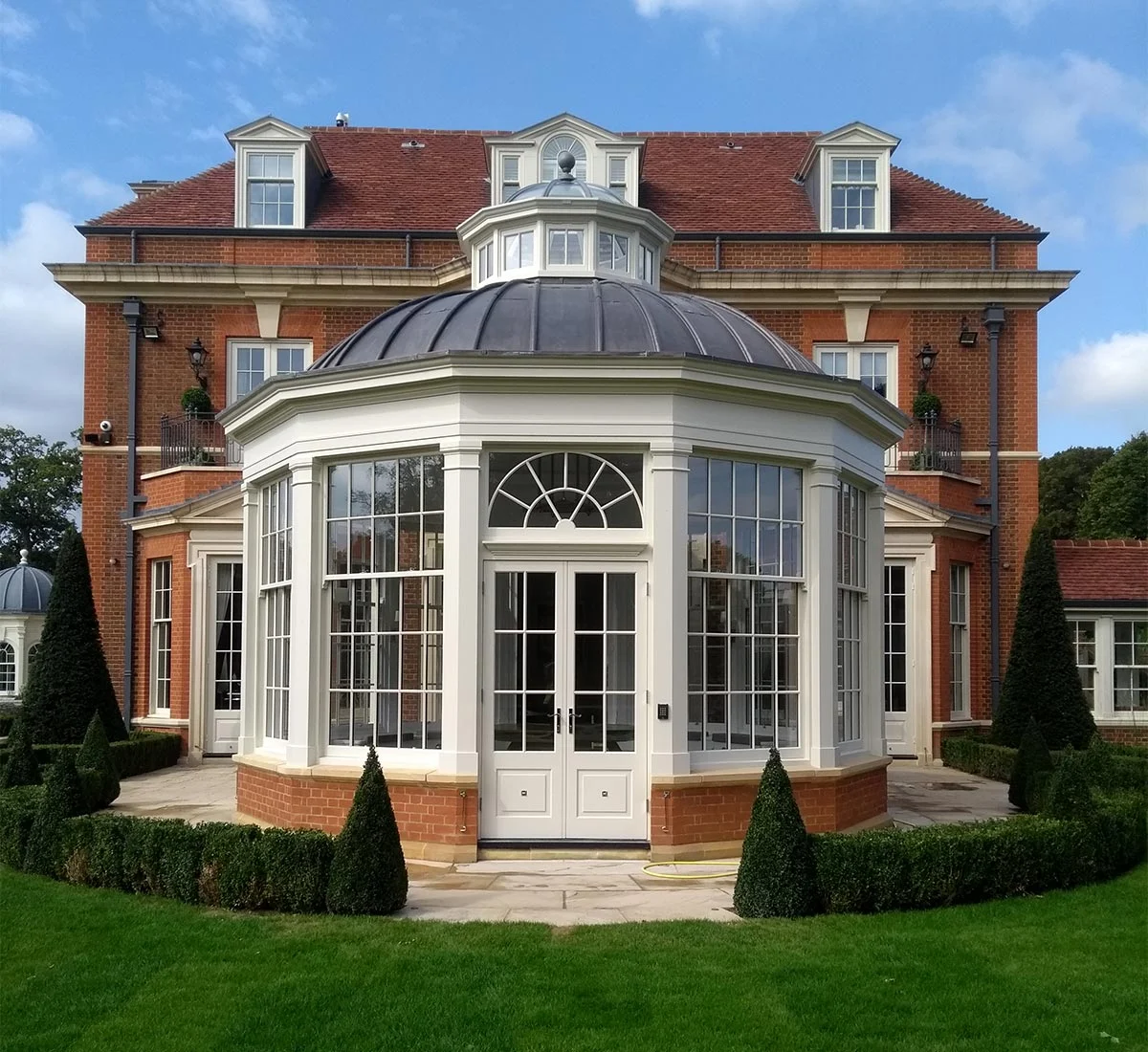 Kitchen orangery with solid roof