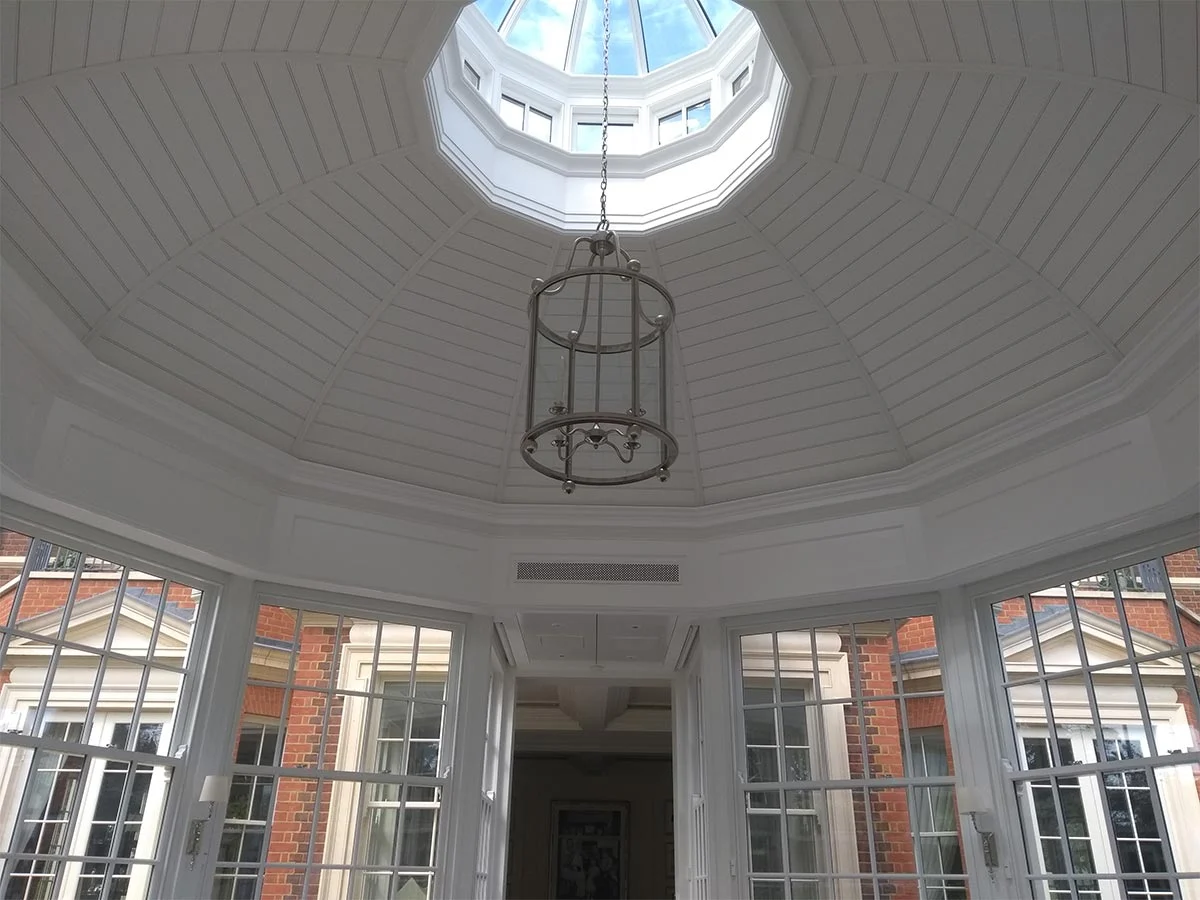 Orangery with a leaf roof