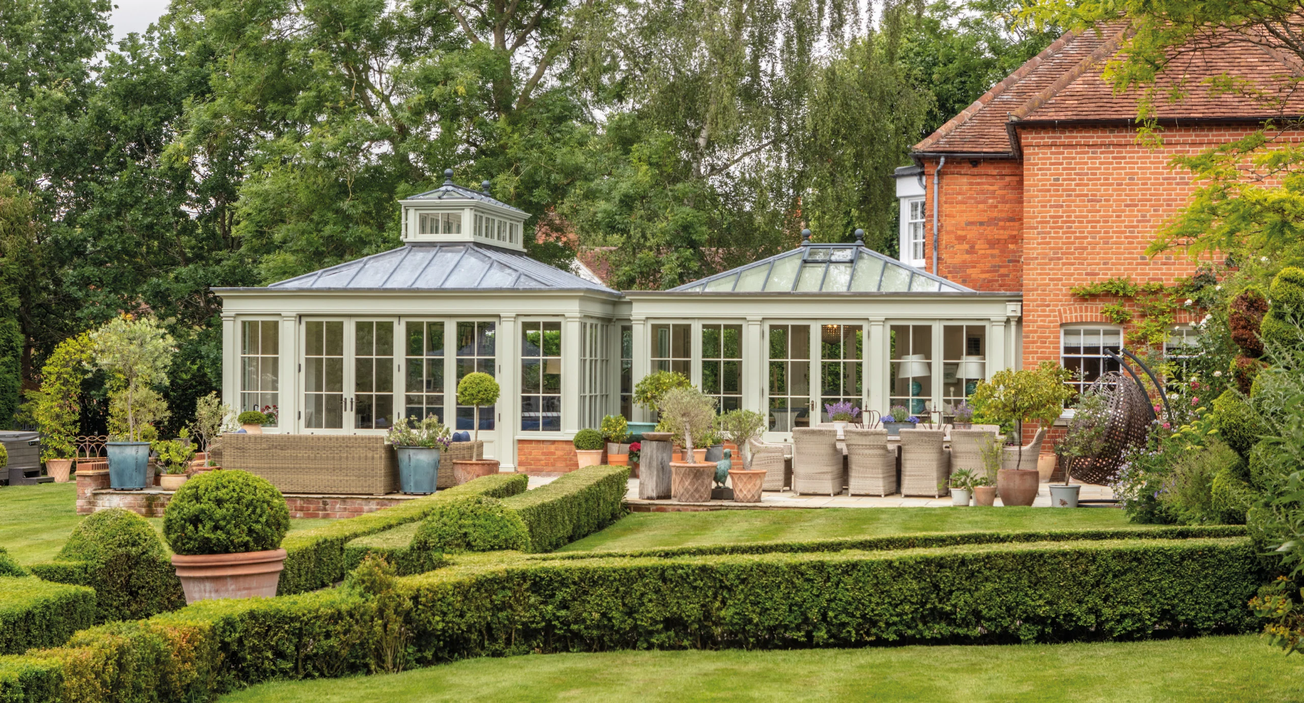 French farmhouse with classical orangery