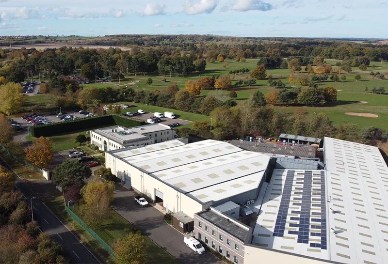 Vale Garden Houses premises from the drone