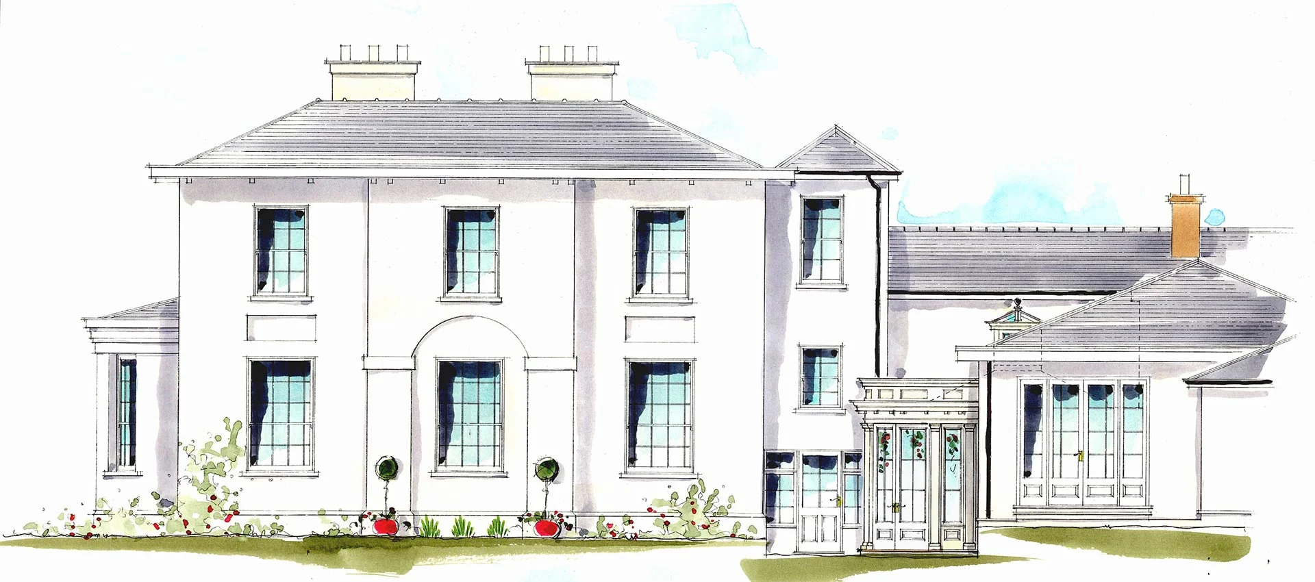 A dual level bespoke orangery with rooflights in a London townhouse