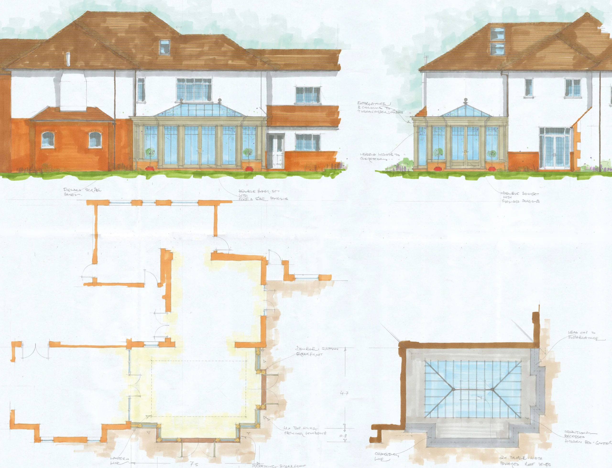 Watercolour of orangery