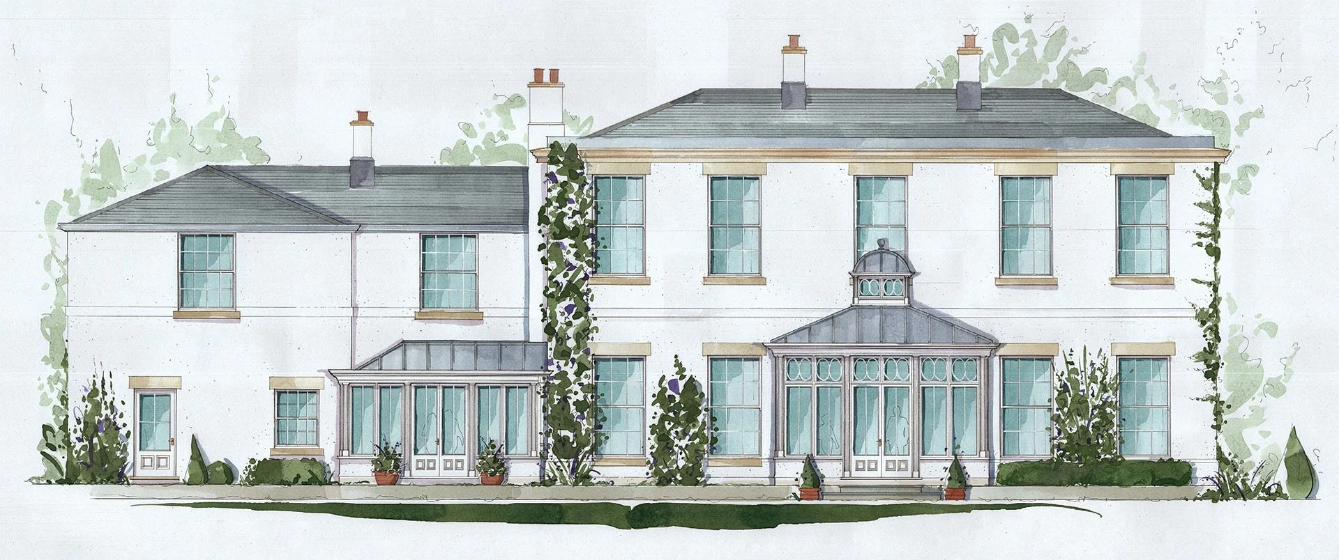 A dual level bespoke orangery with rooflights in a London townhouse